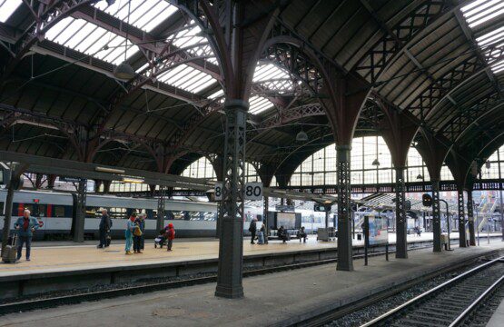 The busy Copenhagen Central Station, a key arrival point for tourists who prefer holiday apartments