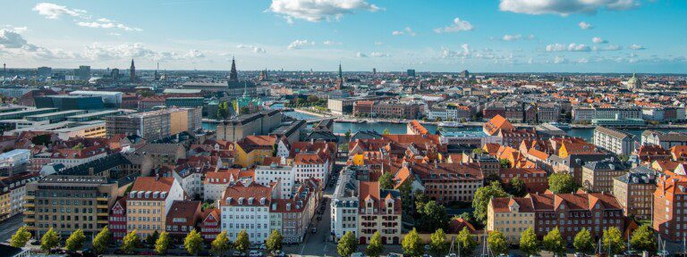 Copenhagen skyline featuring holiday apartments