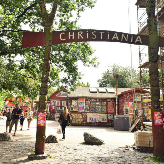 Entrance to Christiania, Copenhagen – vibrant cultural area near holiday apartments