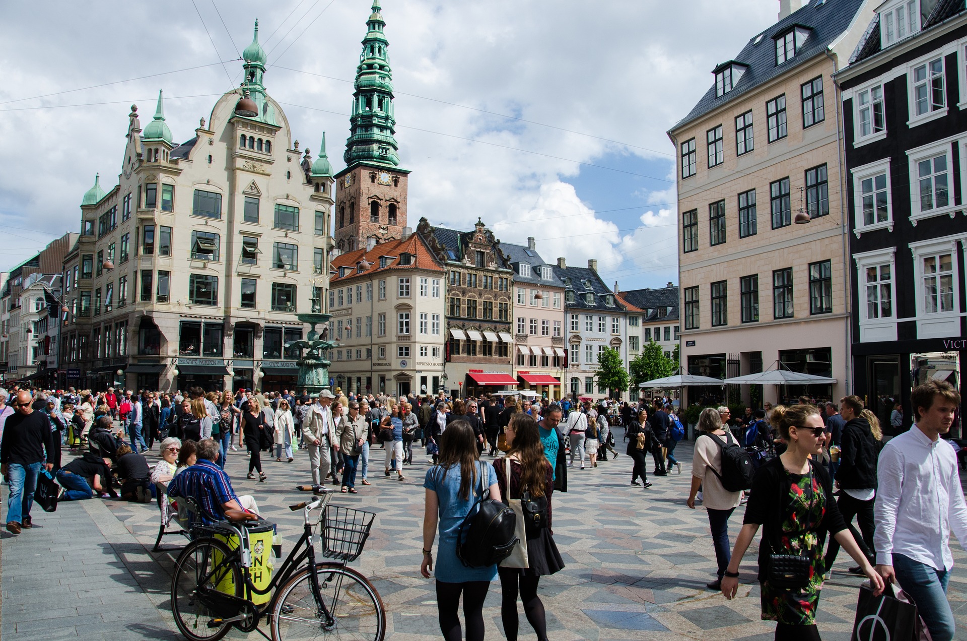 Copenhagen City Centre with bustling streets and vibrant atmosphere, representing one of the key neighbourhoods in the city