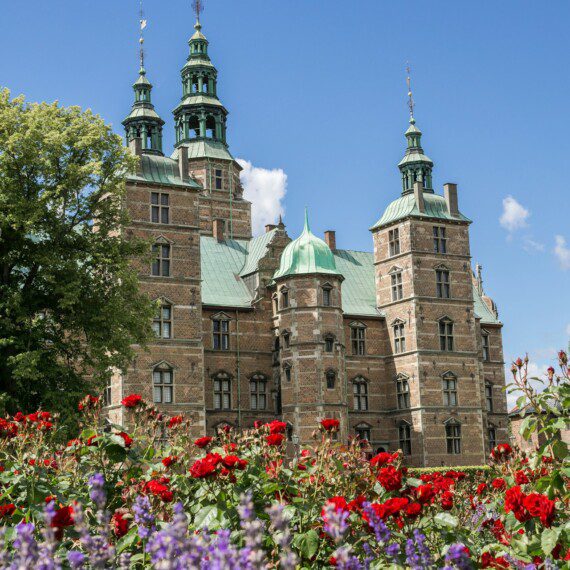 View of Rosenborg Castle from King's Garden in Copenhagen, where charming holiday apartments offer a perfect stay nearby